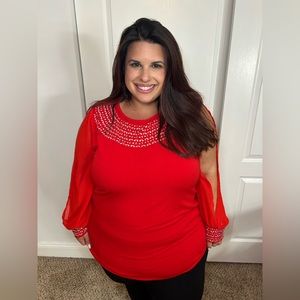 Elegant Red Women's Top